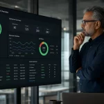 Senior data architect reviewing AWS Databricks deployment dashboard — EliteSquad.ai