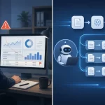 Comparison of human-reviewed BI reporting versus unchecked AI agent decisioning on the same data.
